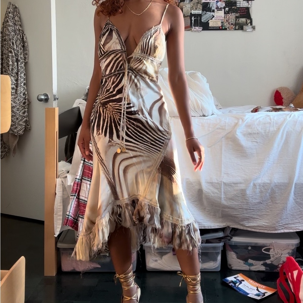 Roberto Cavalli Zebra Dress Sz medium. Message before buying!! - Picture 4 of 5